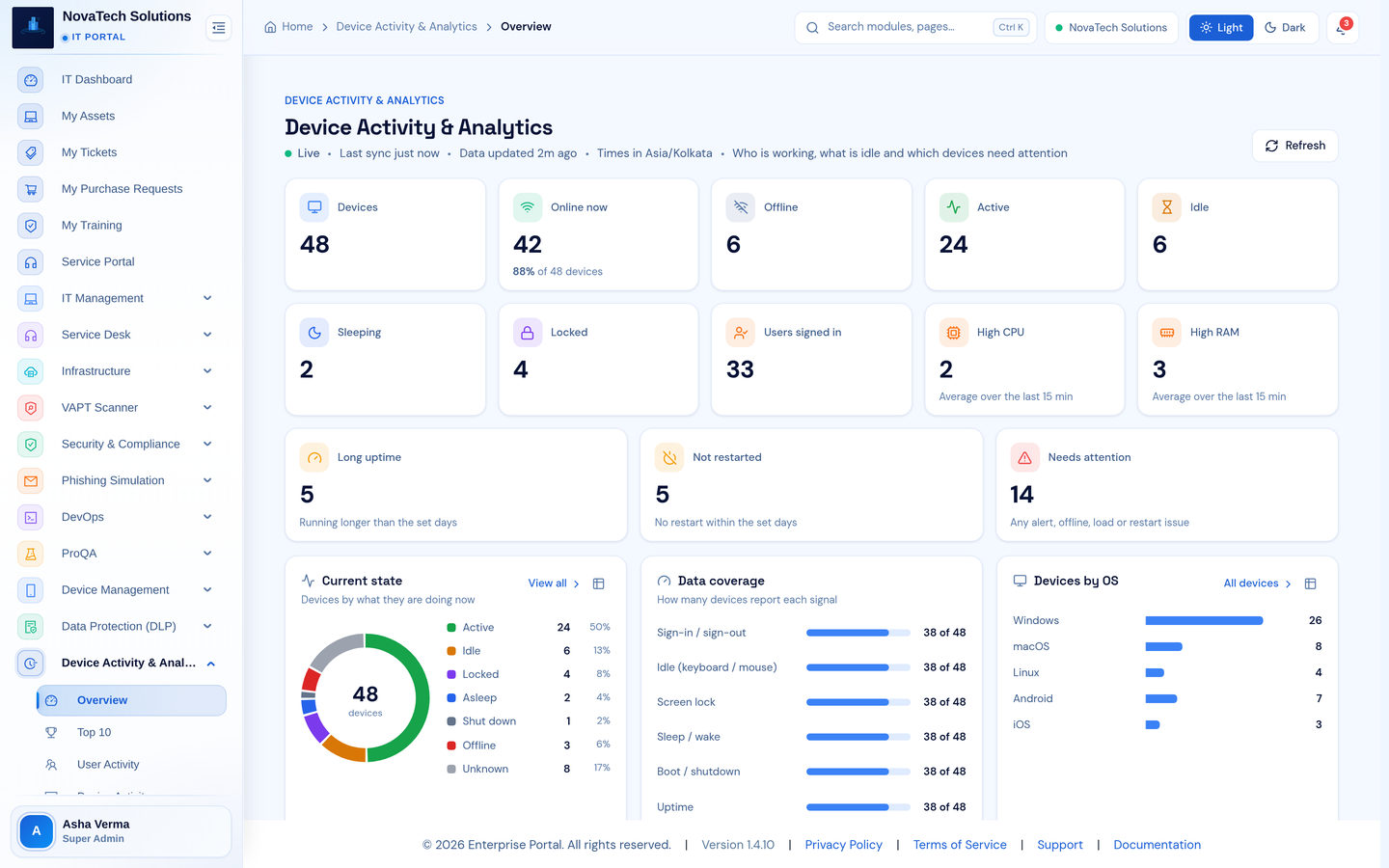 Infronest product screenshot (devact)