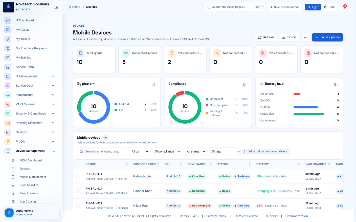 Infronest product screenshot (mobile_b)