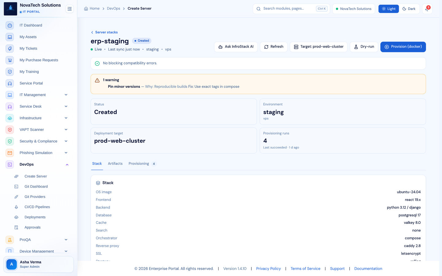 Infronest product screenshot (prov_b)